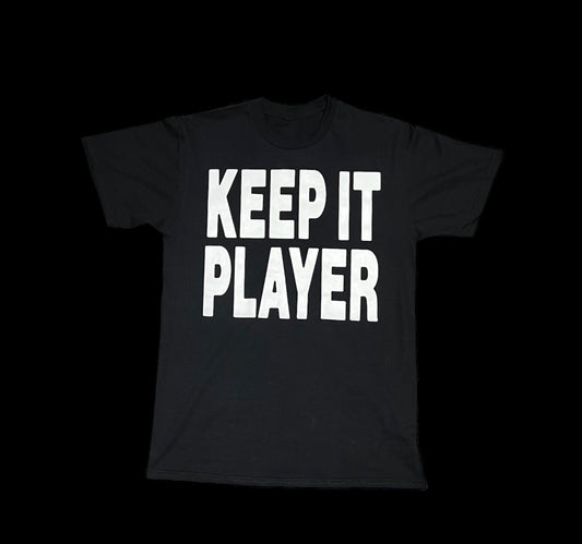 Slogan Tee 'KEEP IT PLAYER' - Black