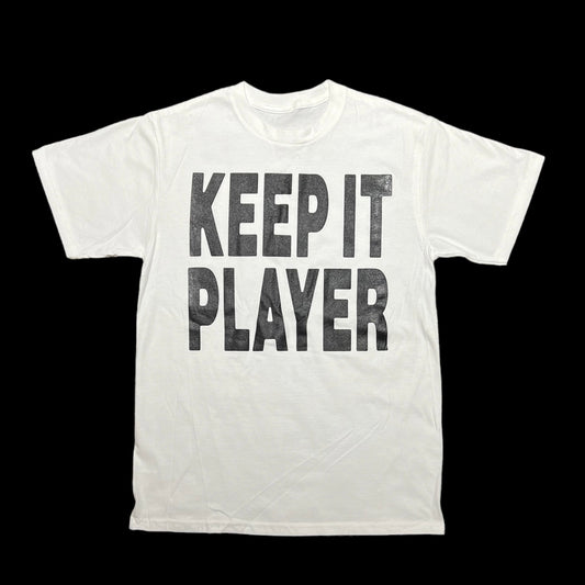 Slogan Tee 'KEEP IT PLAYER' - White